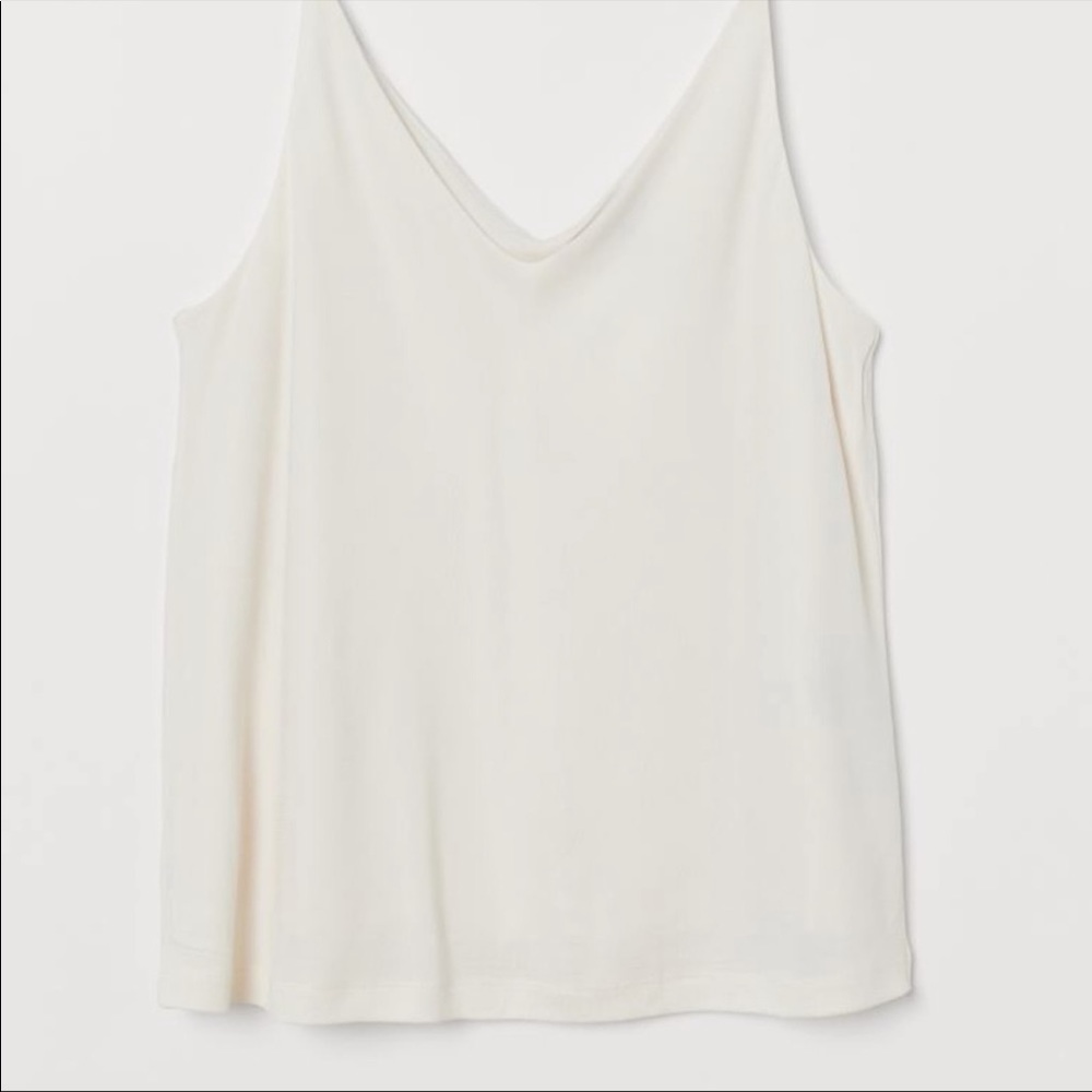 H&M V-Neck White Camisole XL